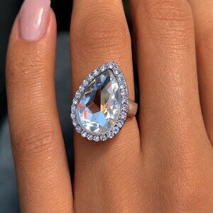 Rhinestone Oval Stretch Jewelry Ring
